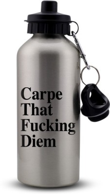 Shoppers Bucket Crape Diem Silver Sipper Bottle With Doble Cap 600 ml Bottle(Pack of 1, Silver, Steel)