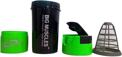 

BIG MUSCLES Protein 500 ml Shaker(Pack of 1, Black, Green)