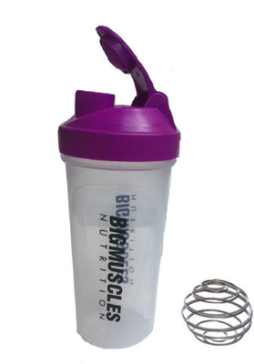 

BIG MUSCLES My Gym 600 ml Shaker(Pack of 1, Clear), Purple