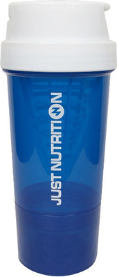 

Just Nutrition White & Blue 500 ml Shaker(Pack of 1, Blue, White), Whit & blue