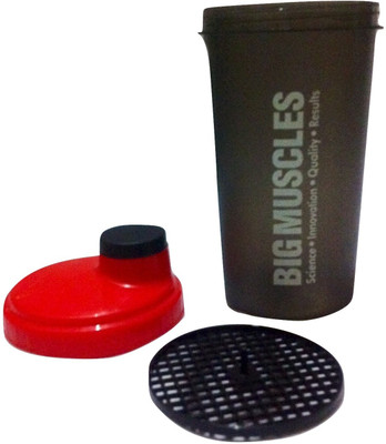 

BIG MUSCLES PROTEIN 600 ml Shaker(Pack of 1, Black, Red)