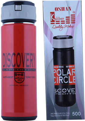 

Kaliber Oshan - 500 Thermosteel - Double Body Red - Hot & Cold - Easy to carry, Easy to use, for Tea, Coffee, Milk, Hot water, Cold Water 500 ml Water Bottle(Set of 1, Red)