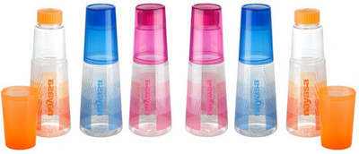 NAYASA 1000 ml Plastic Bottle(Pack of 6, Multicolor)