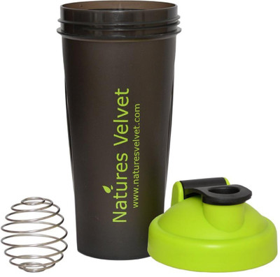 

Natures Velvet Lifecare Shaker 600 ml Shaker(Pack of 1, Black), Black & green
