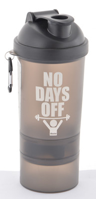 

DOXEY Double Storage Gym Shaker 500 ml Shaker(Pack of 1, Black)