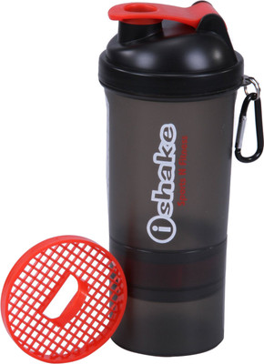 

iShake Soot Red 019 gym bottle 500 ml Shaker(Black, Red)