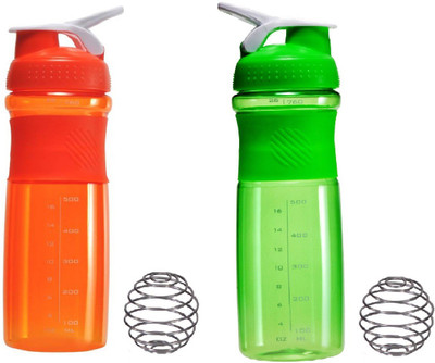 GreenBee My gym 760 ml Shaker(Pack of 2, Green, Orange)