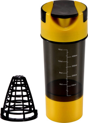 

iShake Best gym bottle Cup 500 ml Shaker(Pack of 1, Black, Yellow)