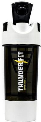 

THUNDERFIT Gym 500 ml Shaker(Pack of 1, White), White and black