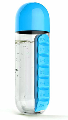 Maxed Water Bottle with Pill Organiser 600 ml Bottle(Pack of 1, Blue) available at flipkart for Rs.300