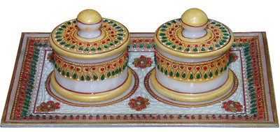

Mne Dry Fruits Boxes Marble Bowl Set(Multicolor, Pack of 3)