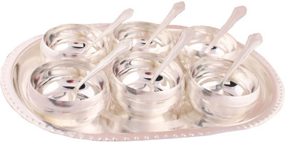 

G S Museum Silver Plated Decorative Platter(Gold, Pack of 13)