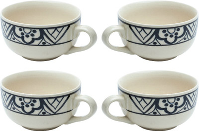 

Elite Handicrafts Stoneware Ceramic Bowl Set(White, Black, Pack of 4)