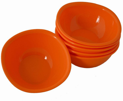 

Microgen Polypropylene Bowl Set(Orange, Pack of 6)