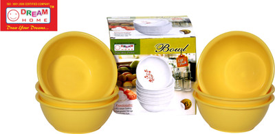 Dream Home Plastic Bowl Set(Yellow, Pack of 6)