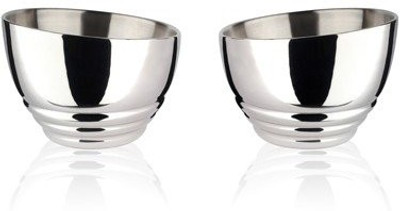 

Arttdinox Ribbed Nut Bowl Stainless Steel Bowl Set(Silver, Pack of 2)