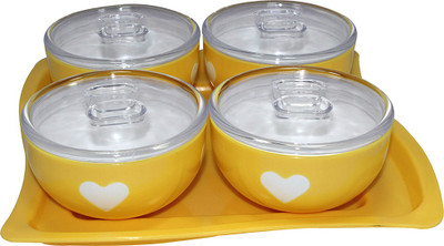 

Paramsai Plastic Bowl Set(Yellow, Pack of 5)