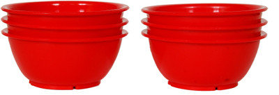

Day 2 Day Trendy Collection Plastic Bowl Set(Red, Pack of 6)