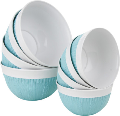 

Homeish Claro Imported Plastic Design Nuts / Cereal / Soup Bowl Set of 8 Plastic Bowl Set(Blue, Pack of 8)