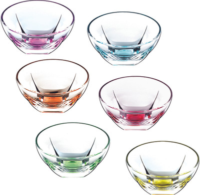 RCR Fusion Color Glass Serving Bowl(Clear, Pack of 6) RCR Fusion Color Glass Serving Bowl(Clear, Pack of 6)