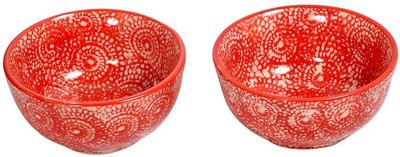 

Elite Handicrafts Vegetable Bowl Ceramic Bowl Set(Red, Pack of 2)