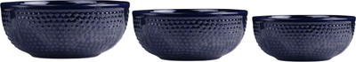 

Caffeine Blue Bubble Stoneware Bowl Set(Blue, Pack of 3)