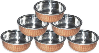 

Dakshcraft Copper Bowl Set(Gold, Pack of 6)