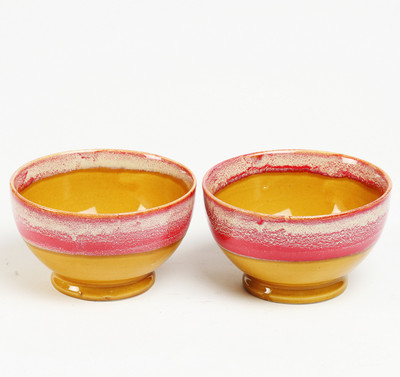 

Cultural Concepts Footed Bowl Ceramic, Stoneware Bowl(Beige, Pink, Pack of 2)