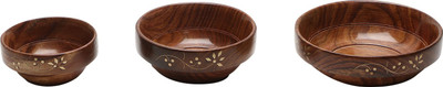 

Urbano Care Textured Pattern Bowls Wooden Bowl Set(Brown, Gold)