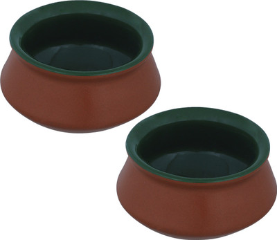 

EK DO DHAI HANDI_GREEN Ceramic Bowl Set(Multicolor, Pack of 2)
