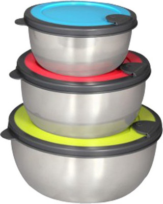 

PeepalComm Stainless Steel Bowl Set(Green, Red, Blue, Pack of 3)