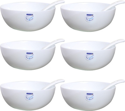 LUMINARC Loona Soup 12 CM Porcelain Soup Bowl White, Pack of 6 LUMINARC Bowls