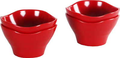 

Iveo Melamine Bowl Set(Red, Pack of 4)