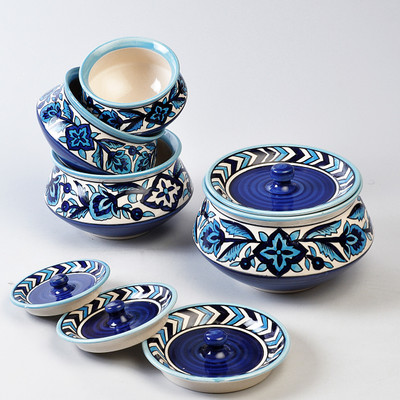 

Cultural Concepts Morrocon Handi Ceramic, Stoneware Bowl Set(White, Blue, Pack of 8)