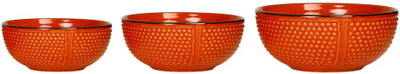 

Caffeine Serving Ceramic in Red Bubble (1 Large, 1 Medium & 1 Small) (Set of 3) Stoneware Bowl Set(Red)