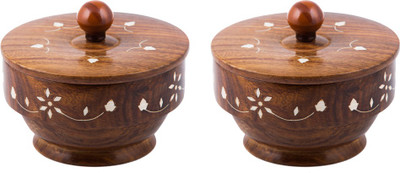 

Derien Wooden Bowl Set(Brown, Pack of 2)