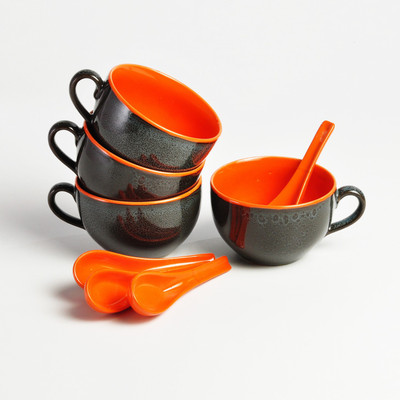 

Cultural Concepts Studio Jumbo Bowl Ceramic, Stoneware Bowl Set(Grey, Orange, Pack of 8)