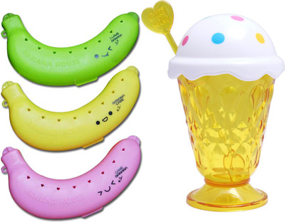 

Super Drool Ice Cream Cup::Banana Case Plastic Bowl(Multicolor, Pack of 4)