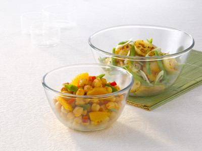 BOROSIL Mixing Bowl Sets-1.3 L +2.5 L Glass Vegetable Bowl(White, Pack of 2)