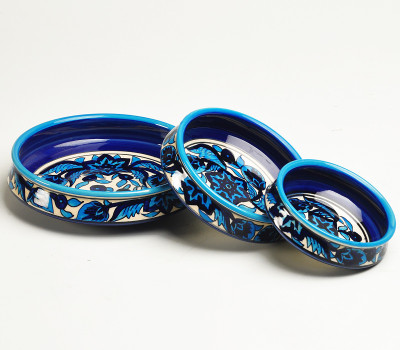 

Cultural Concepts Morrocon Urli Stoneware Bowl Set(Blue, Pack of 3)