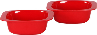 

Iveo Solid Manchurian Melamine Bowl Set(Red, Pack of 2)