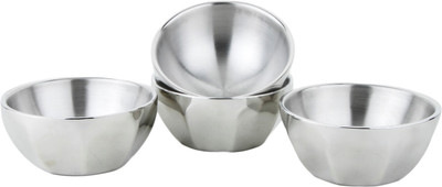 

Homeish Katori Set / Bowls Stainless Steel Bowl Set(Silver, Pack of 4)