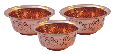 

Veda Home & Lifestyle COPPER EMBOSSED BOWL SET Copper Bowl Set(Brown, Pack of 3)