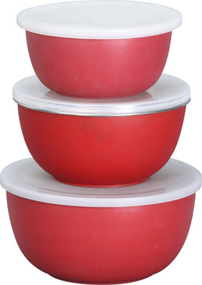 

Insalco Euro Hot Pot Steel Bowl Set(Red, Pack of 3)