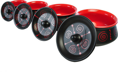 

Cultural Concepts Spiral Handi Ceramic, Stoneware Bowl Set(Black, Red, Pack of 8)