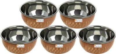 Prisha India Craft Copper Vegetable Bowl(Pack of 5, Brown)