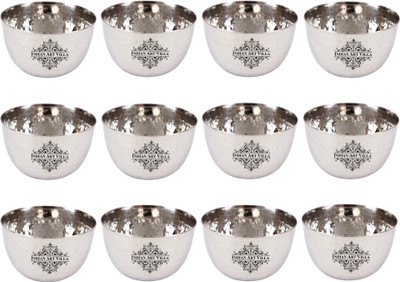 

IndianArtVilla Set of Steel Bowl 200 ML Each,Serveware & Dinnerware Steel Bowl Set(Steel, Pack of 12)