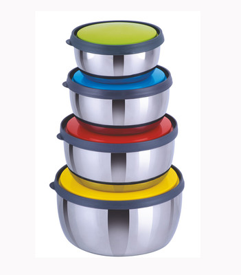 

TG Shoppers Serve & Store Stainless Steel Bowl Set(Multicolor, Pack of 4)