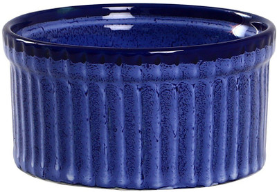 

caffeine Dessert Serving Ceramic in Glossy Blue Ramekins (Set of 1) Stoneware Bowl(Blue)