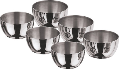 

Cherry Stainless Steel Bowl Set(Silver, Pack of 6)